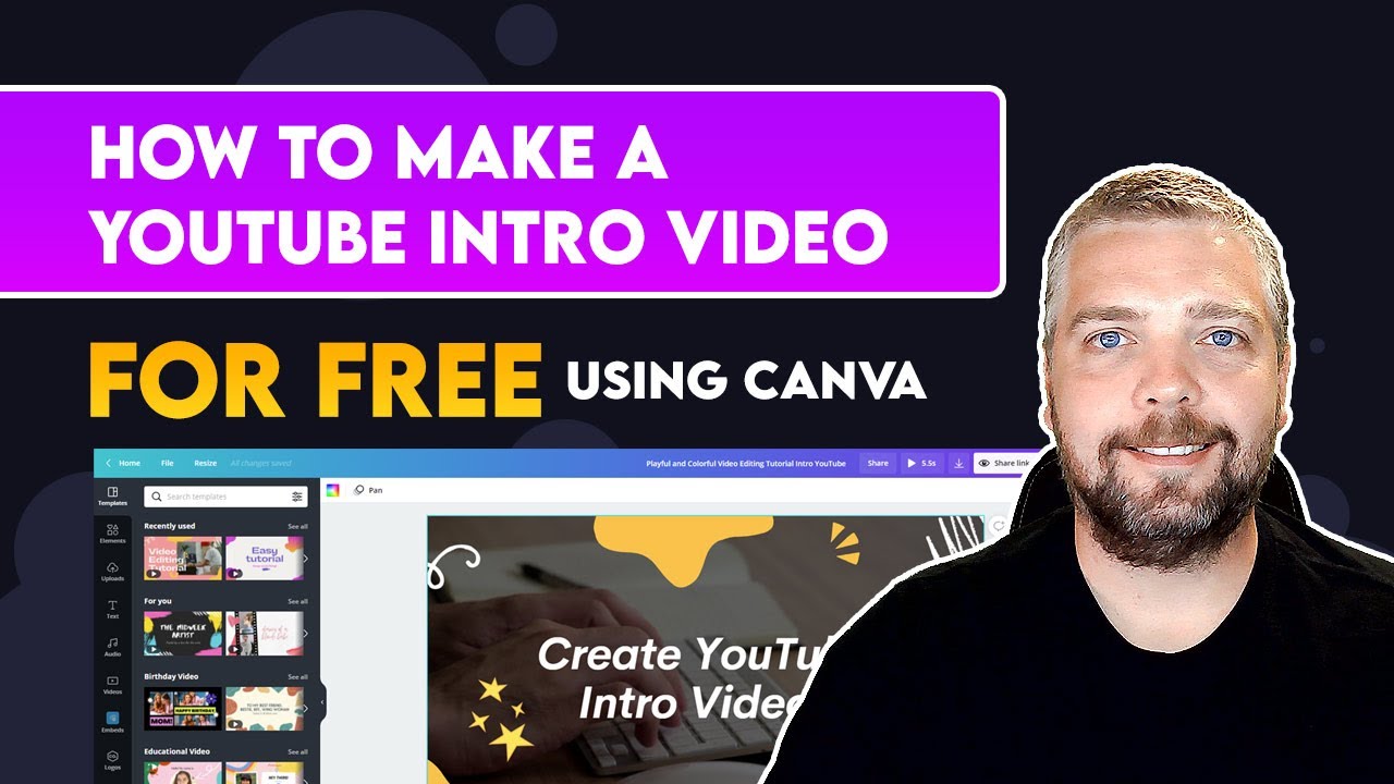 How To Make A YouTube Intro Video Free With Canva | YouTube Intro Video ...